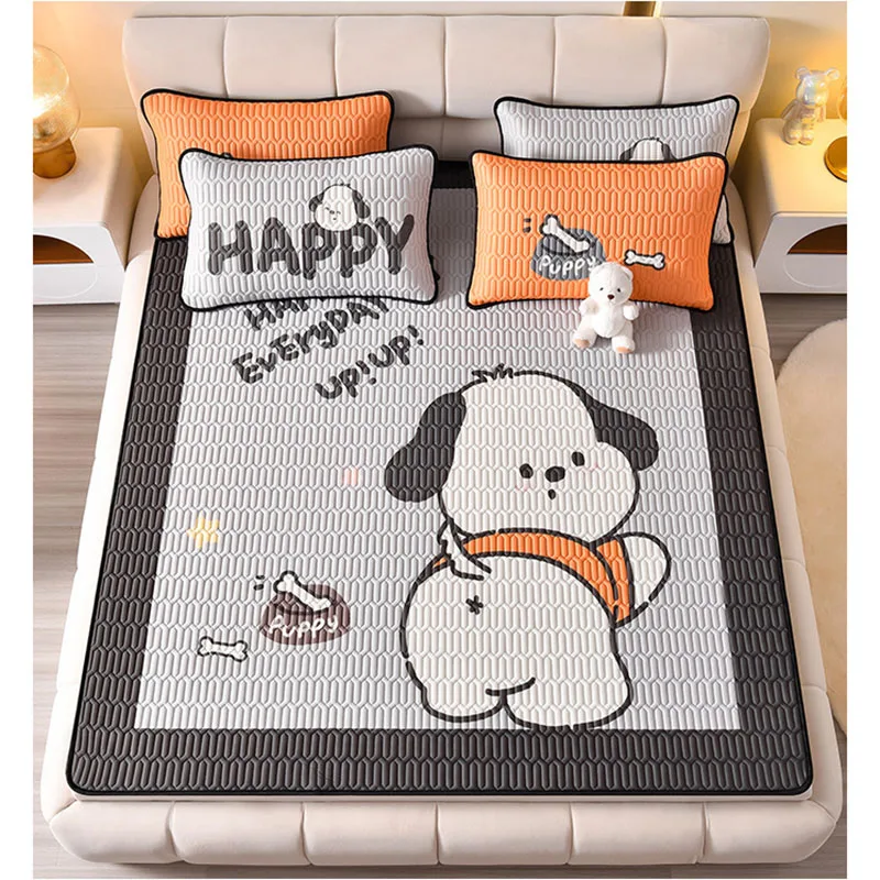 

Natural Latex Cute Cartoon Coolday Print Summer Cooling Mat for Bed Soft Cool Feeling Flat Sheet & Pillowcase Grade A Summer Mat