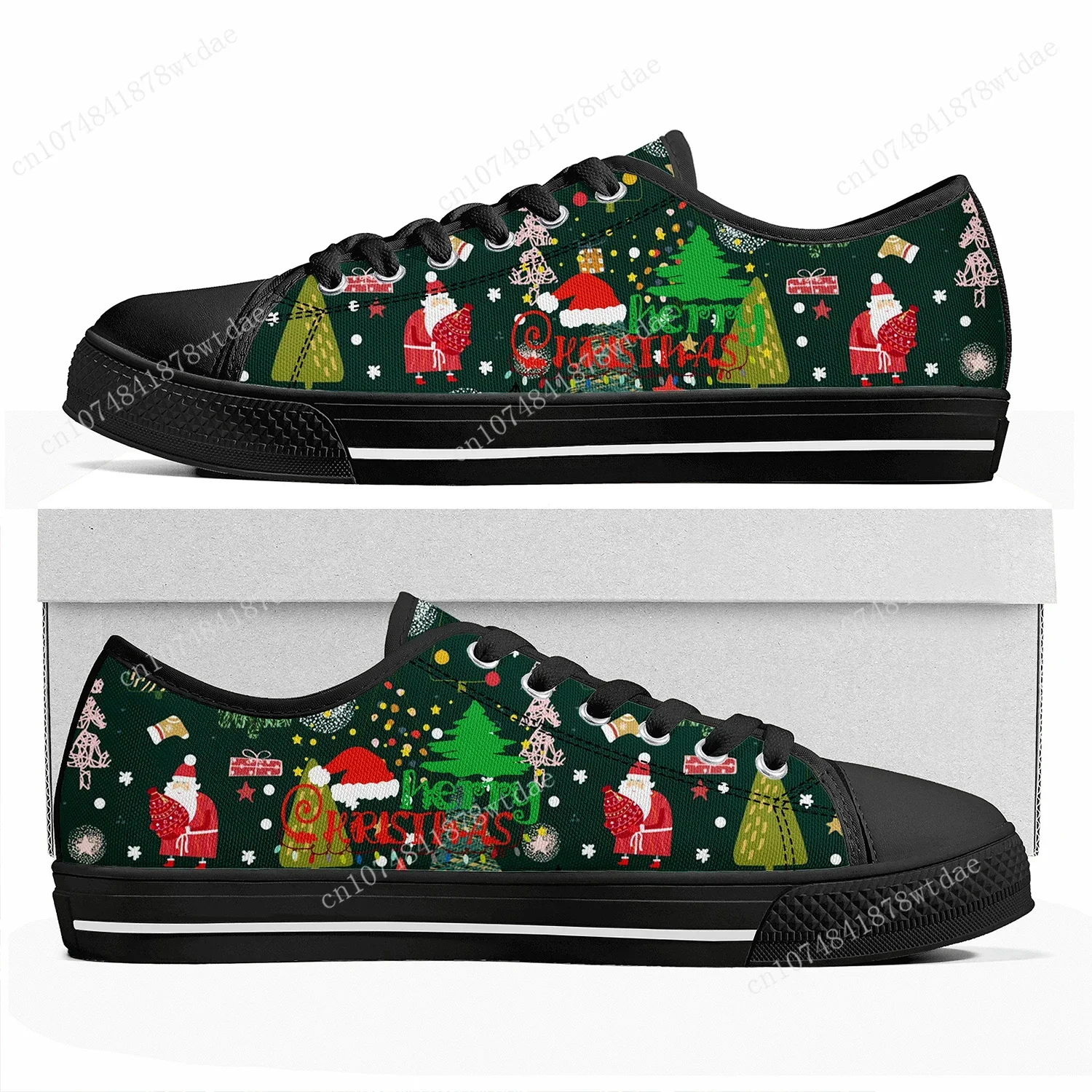 Merry Christmas Gift Low Top Sneakers Womens Mens Teenager High Quality Canvas Sneaker Casual Anime Cartoon Customize Shoes 3