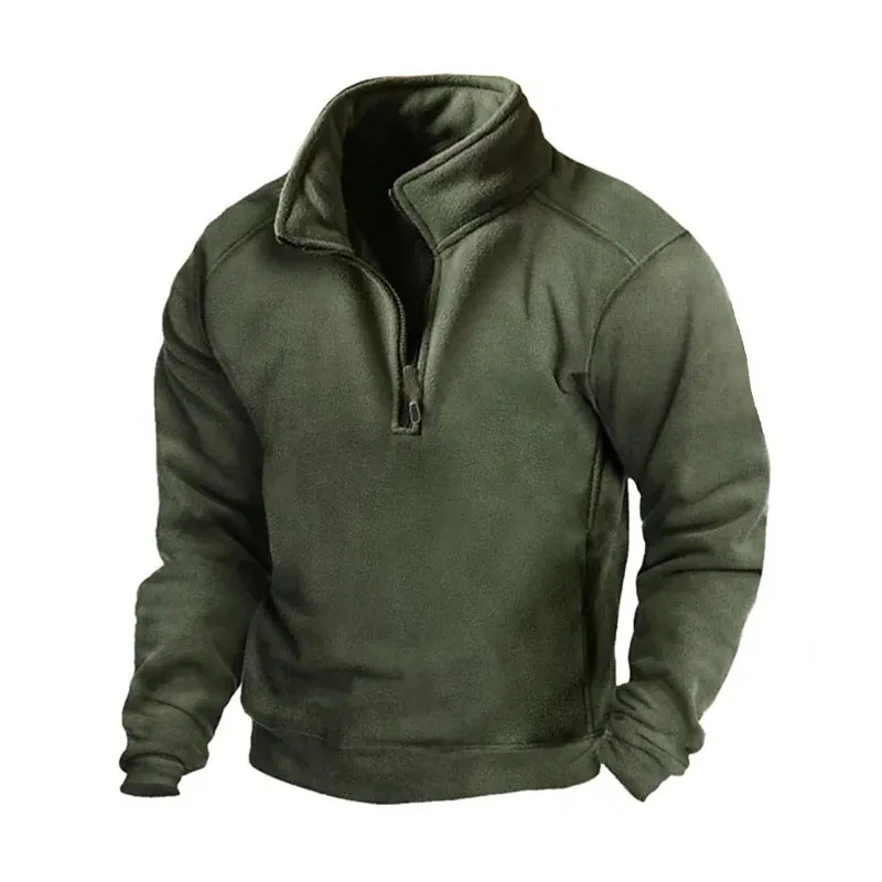

Soft Suede High Neck Men's Hoodie Autumn/winter Business Casual Solid Color Men's Hoodie T-shirt Outdoor Sport Zipper Sweatshirt
