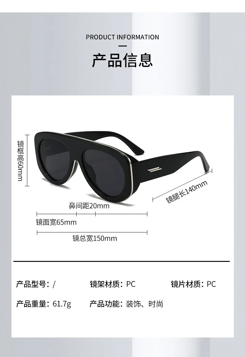 Modische Übergroße Piloten-Sonnenbrille für Damen Luxusmarke Vintage Y2K Punk Sonnenbrillen für Damen Trendige Outdoor-Brillen – Detail 6
