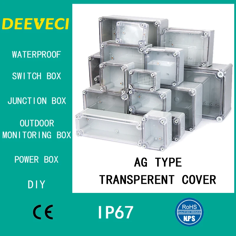 AGtype Waterproof Outdoor Enclosure Plastic Electronic Project Case Instrument Electrical Box electronic enclosure case