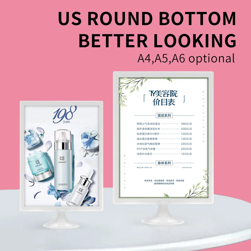 Picture Frame  Plastics Card Slot Table Photo Frame Card Sign Desktop Display Stand Postcard Holder Picture Frames Home Decor a5 and 100 200mm double sided table menu card sign holder ad picture photo frames advertisement display menu paper holder stand