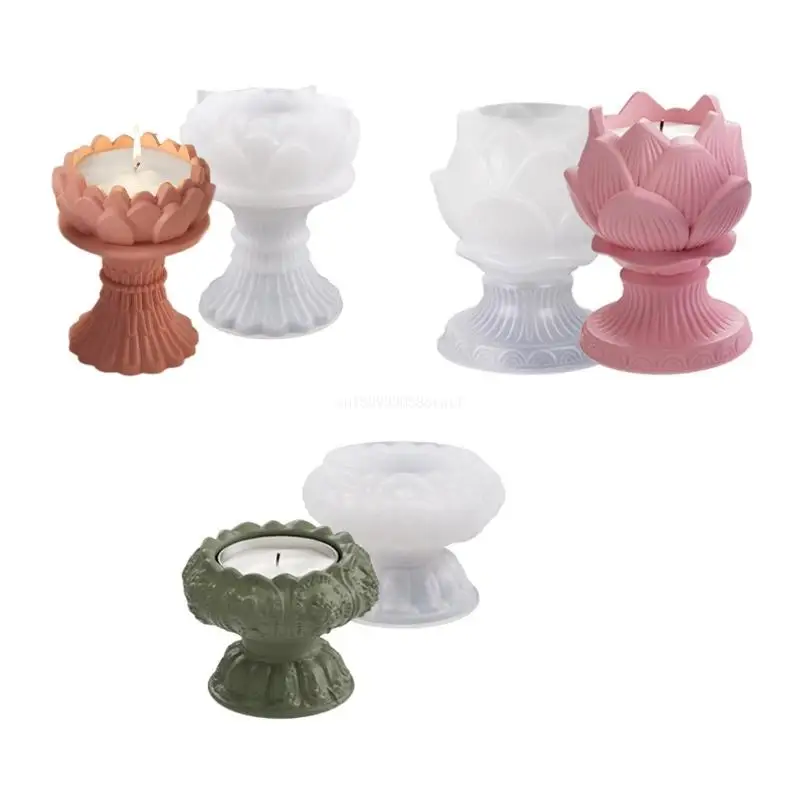 

DIY Lotuses Silicone Mold Holder Gypsum Cement Mould 3D Flower Epoxy Resin Molds Home Decorations Dropship