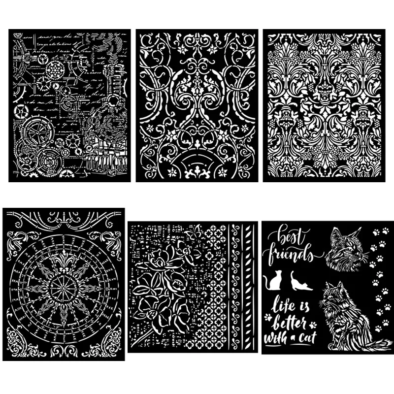 Fantasy Gears World Metal Decor Damasque Round Orchids Cats Orchid Pattern Best Friends Metal Cutting Die Stamp Scrapbook Fai Da Te