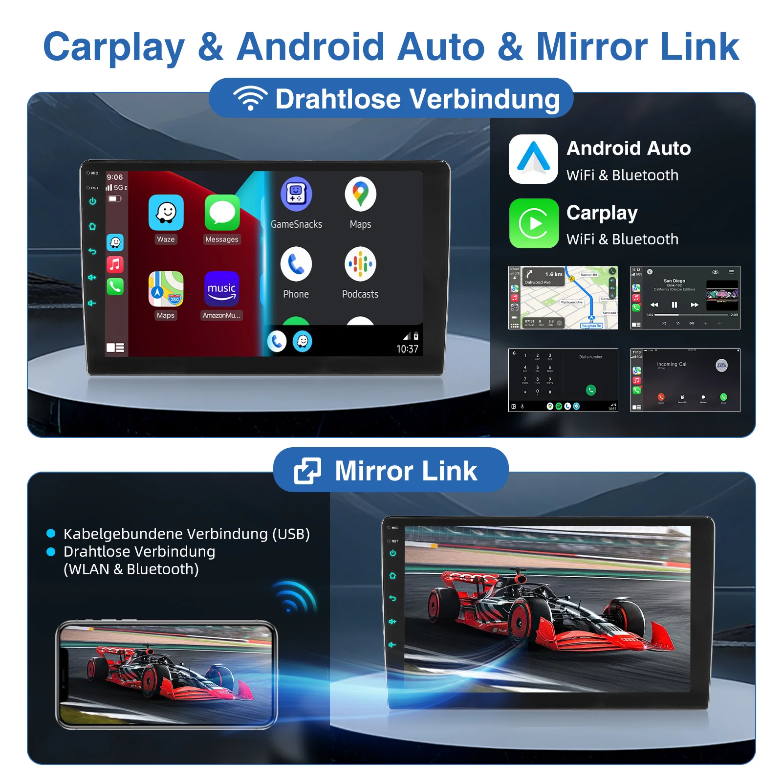 Mopect for Vw Touran 1t1 1t2 1t3 2003-2010 10.1" Hd Touchscreen Android 15 Car Radio Gps Navigation Wifi Bt Mirror Link Fm