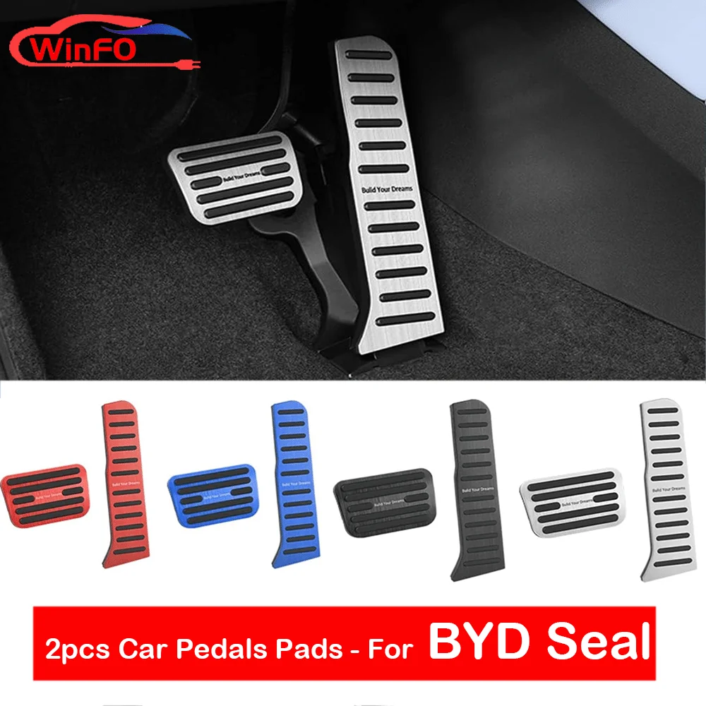 For BYD Seal EV Alumium Alloy Car Accelerator Brake Pedals Anti-Slip Car Fuel Foot Pedal Covers Accessories car pedals pedal cover stainless steel pedal cover