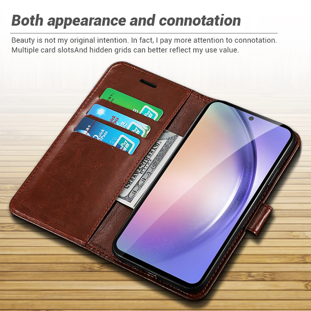 Leather Card Flip Case For Samsung Galaxy A54 5G Magnetic Holder Book Coque On Samung Sumsung A14 A24 A34 A54 A 14 24 34 54