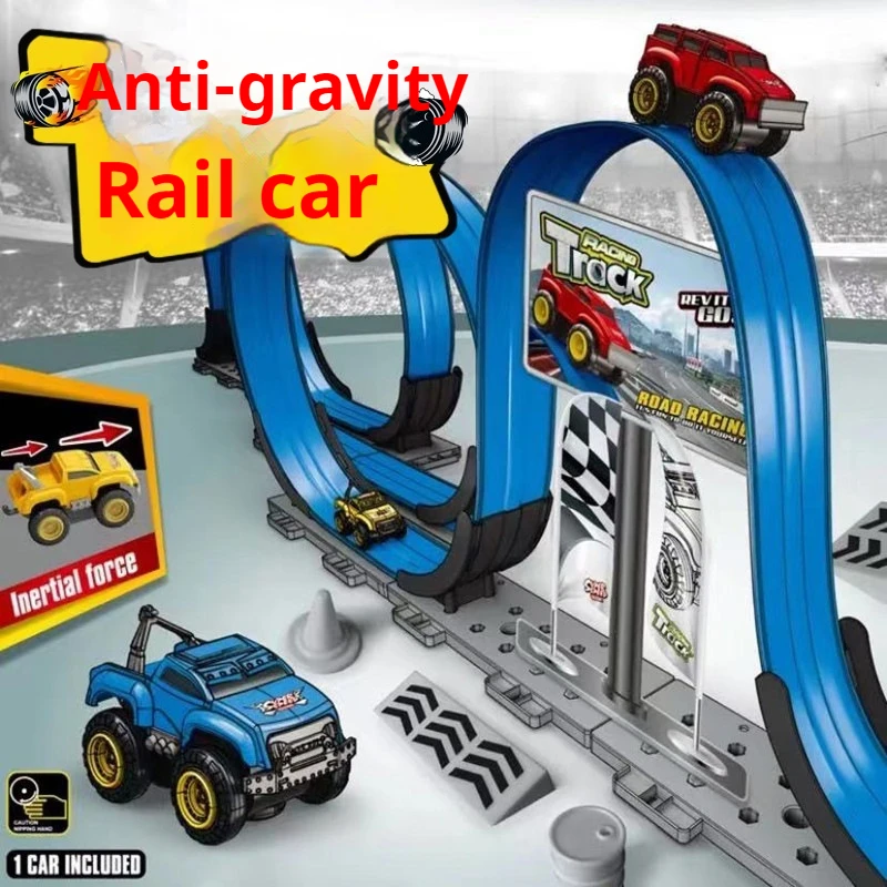 

New Children's Anti-gravity Rail Car Puzzle Piece Toy DIY Inertial Pull-back Magnetic Suspension Race Car Kids Toys Gift Box