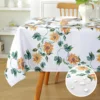 Blue White Floral Printed Rectangle Tablecloths Home Party Decor Reusable Waterproof Table Cloth for Holiday Wedding Table Decor 6