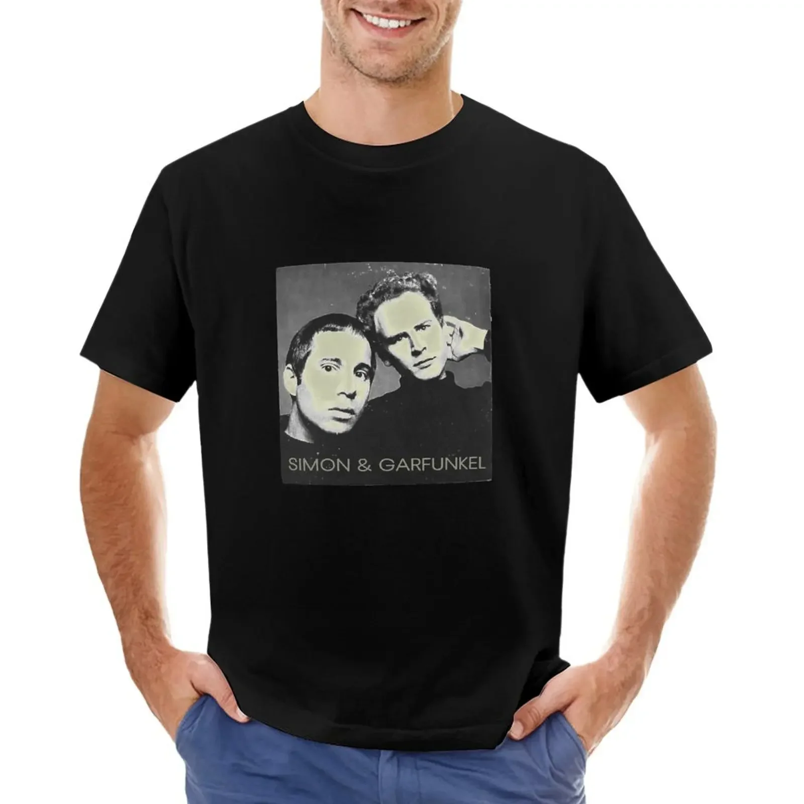 Simon & Garfunkel Classic Folk Rock Tshirt Design Classic T-Shirt Oversize Customs Tees Plain T-Shirt Uomo