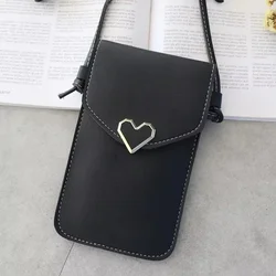 Universal PU Leather Cell Phone Bag Shoulder Wallet Pouch with Neck Strap (Black - Same)