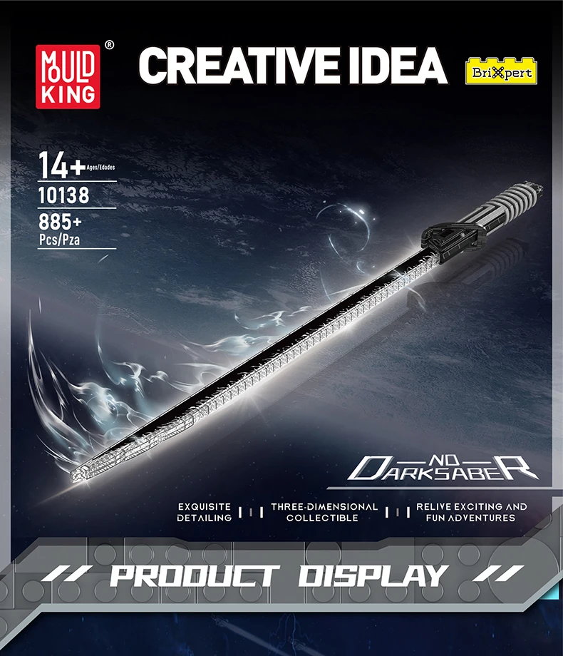 Mould King Lightsaber Building Block The Darksaber with Led