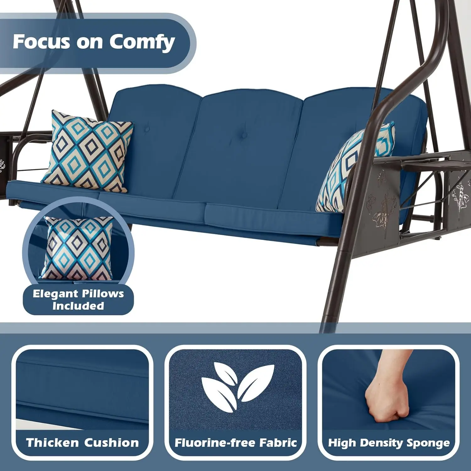 3-Seat Patio Swing 5