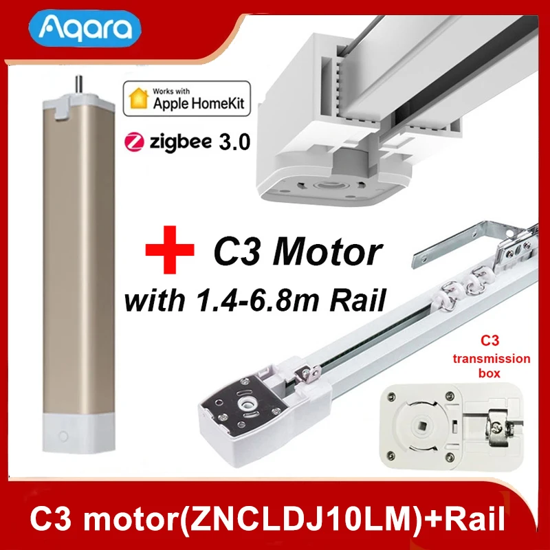 Aqara C3 スマート電動カーテンモーター Zigbee 2個 Aqara Smart Electric Curtain Track For Aqara C3 Motor Zigbee