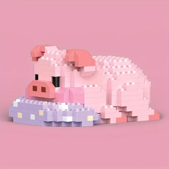 Pig Animal Mini Cute Building Block Set Cow Kawail Model for Girls and Boys Toys Kit Gifts for Adults and Kids 4