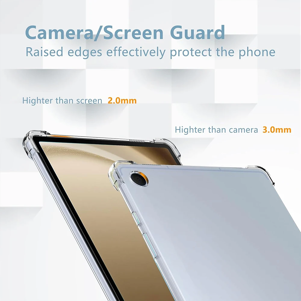 Transparent Shockproof Silicone Case, Anti-Scratch & Anti-Yellowing, Slim-Fit 11-Inch Tablet Cover