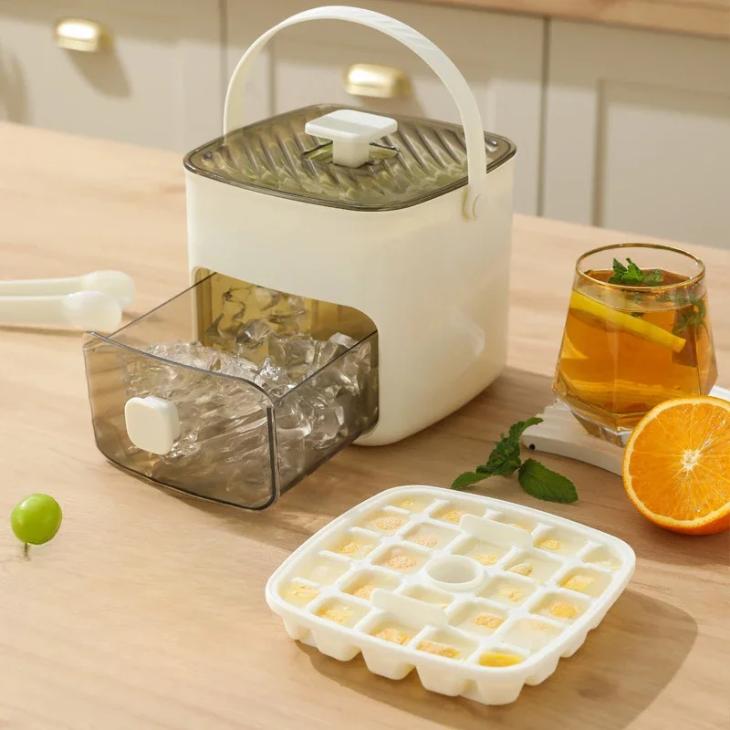 Ice Cube Mold Ice Making Box Hockey Artifact Grinding Tool Large Capacity Storage Household Food Grade Refrigerator