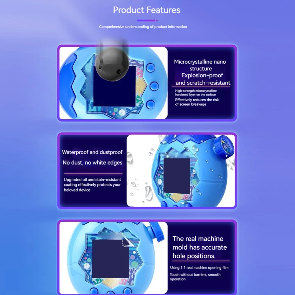 Screen Protector Film Scratch-Resistant Screen Size Film Ultra-Thin Game Console Film Compatible with Tamagotchi Paradise