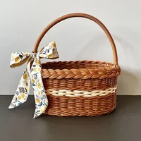 Fruit Vegetable Storage Basket with Handle Laundry Rattan Basket Clothes Baskets Rattan Basket Large Shopping Baskets 1