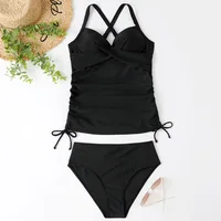 Women's Bathing Suits Two Piece Halter Leaf Print Tankini Swimsuit Woman Summer Sexy Beach Wear Separate Swimwear Female XXL - Image 3