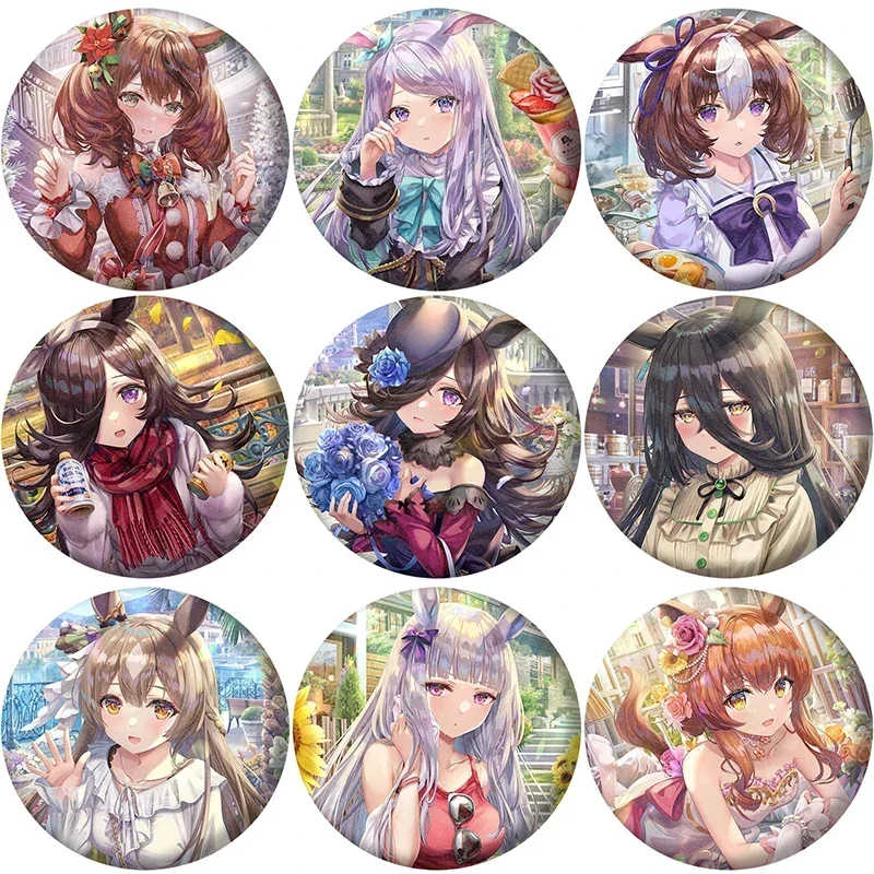 Anime Umamusume Pretty Derby Spilla 58Mm Pin Special Week Silence Suzuka Tokai Teio Maruzensky Badge Bag Vestiti Zaino Regali