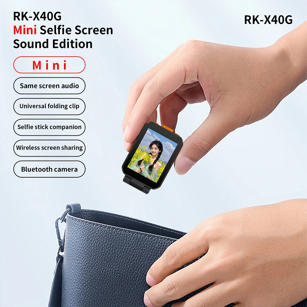 Portable Mini Same Screen With Clip Sound Selfie Wireless Screen Sharing Device Projection Remote Photography Vlog Monitor