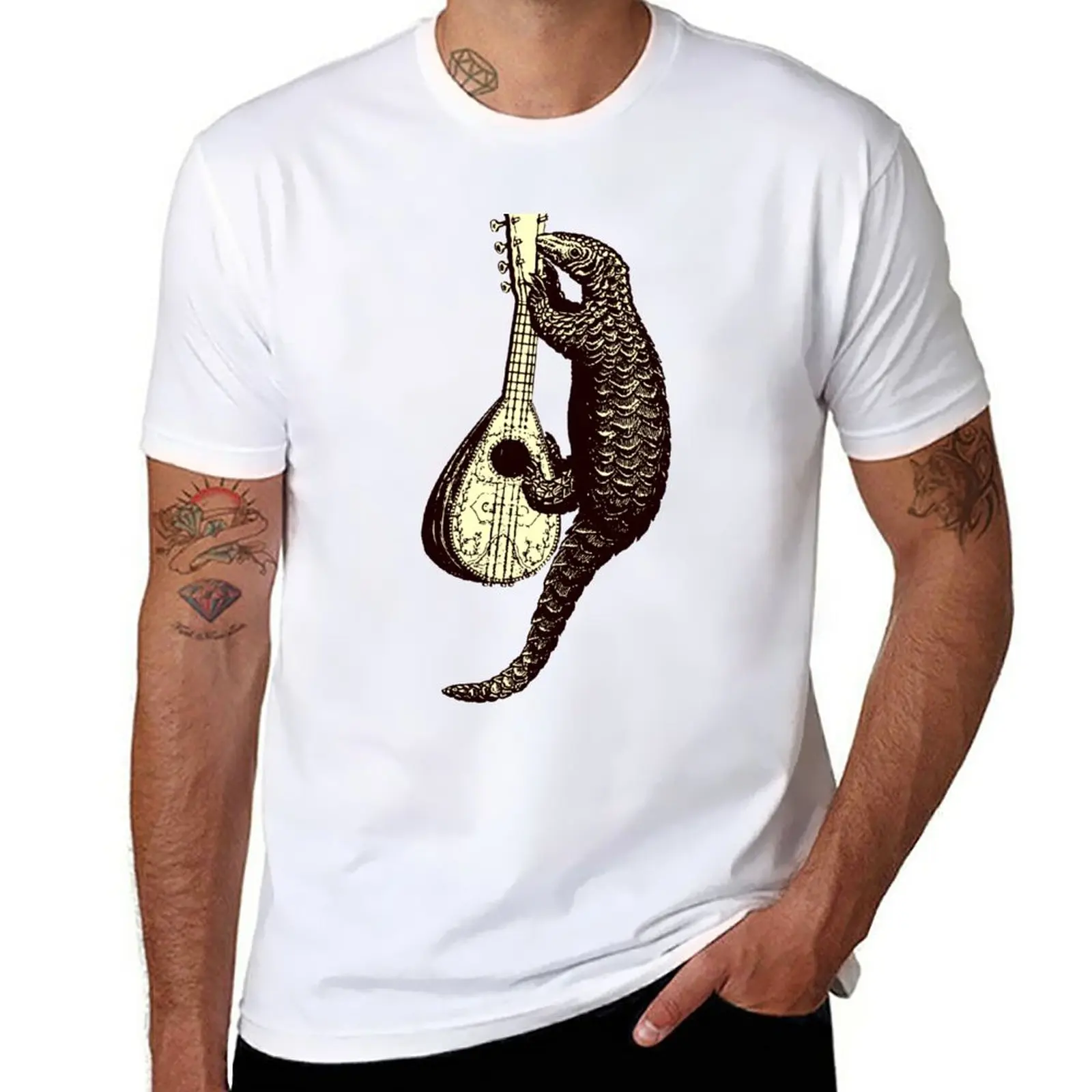 

New mandolin pangolin T-Shirt Anime t-shirt cute tops t-shirts man Short sleeve tee men