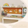 Wooden Kids Desk and Chair Set with Storage for Ages 5-12 in White