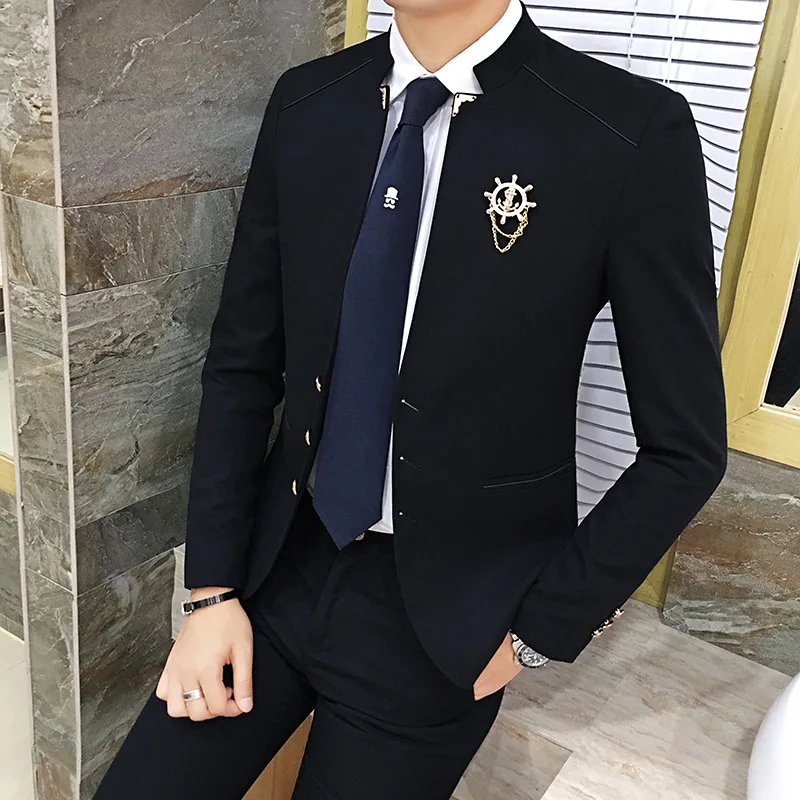 2022 New Suit Suit Male Korean Youth Fashion Groom Dress Suit Small Suit Two-piece Set Mens Suits  Suit