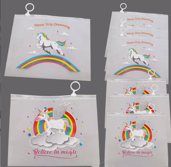 

50 pcs/lot Kawaii Rainbow Unicorn Pencil case pen bag Document Bags office school supply Stationery Gift