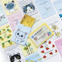 2PCS Women Men Business Credit Card Holder ID Card Holders Case Pouch PVC Cartoon Cute Travel Card Holder Cover Wallet Simple 2
