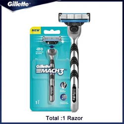Premium Gillette Manual Shaver for Men - 3-Layer Blade System for Precision Shaving and Hair Removal (Razor)