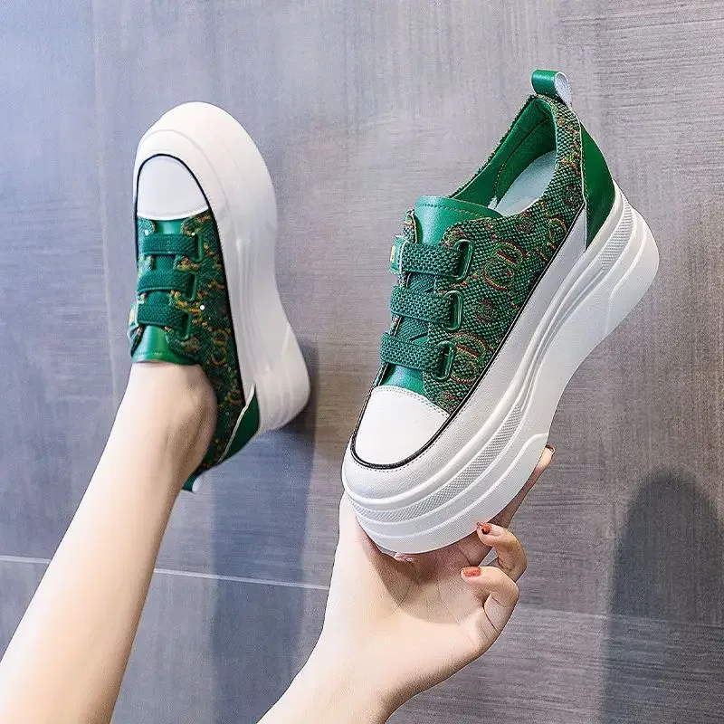 Ladies Footwear Athletic High on Platform Women's Sneakers Shoes Korean Sports Vulcanized Shoe New Arrival 2024 Daily Routine In 4