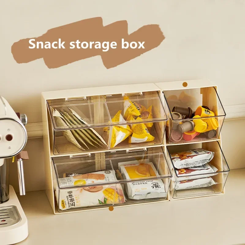 

Creative Lid Dust Shelving Coffee Snack Desktop Proof Storage Acrylic Capsules Transparent Home Box With Tea Bags Office