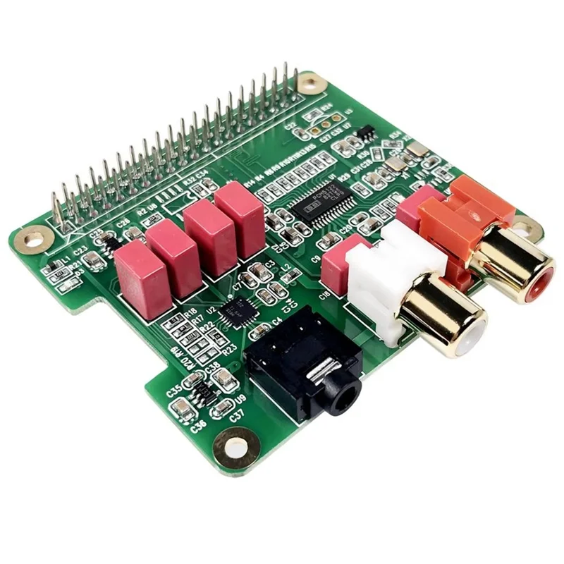 כובע Rpi Hifi DAC עבור Raspberry Pi Zero כובע Rpi Hifi DAC Zero W, 3B, 3B+, Pi 4, Pi 5 עם מחבר 40-Pin