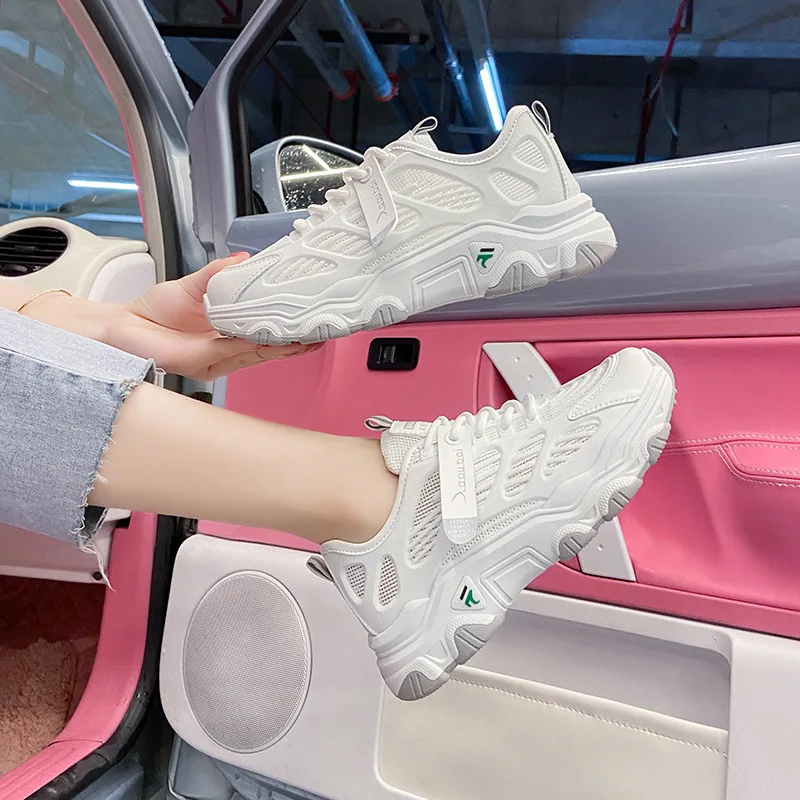 Women Shoes Spring White New Breathable Sports Mesh Versatile Summer Walking Shoes Woman No-slip Ladies Sneakers Casual Loafers