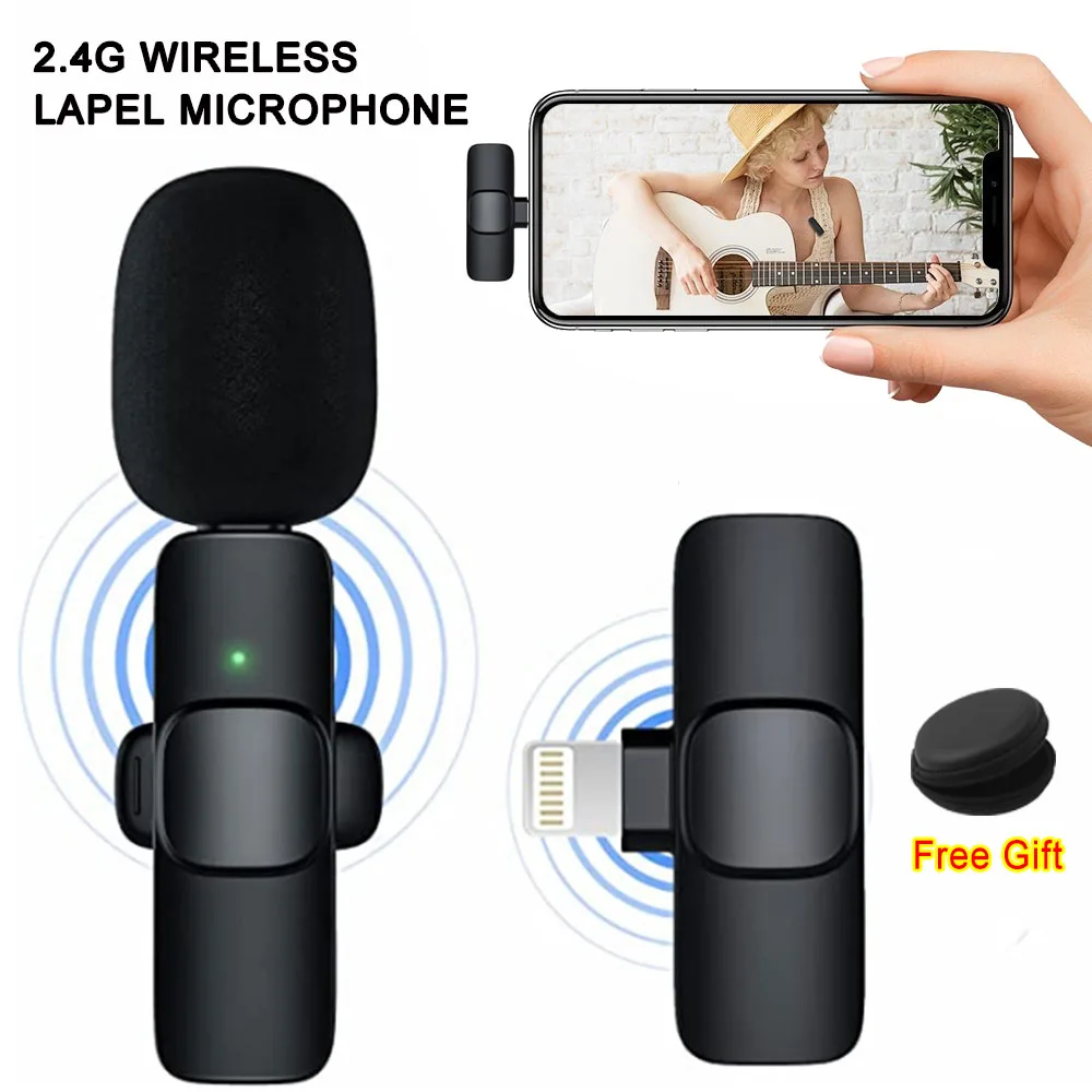 

Wireless Lapel Microphones For Iphone Android Phones Youtube Recording Mobile Smartphone Type C Lavalier Live Mic Portable Gamer