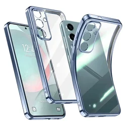 Luxury Plating Clear Transparent Back Cover - A25 (Blue)