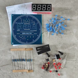 Rotating LED DIY Electronic Clock Kit with Light - Controlled Temperature Display (DIY Kit)