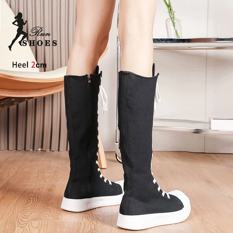 Women High Top Casual Canvas Shoes Spring Autumn Knee-High