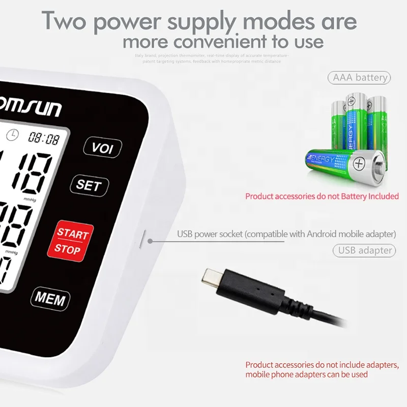 Upper Arm Blood Pressure Monitor Automatic Digital Blood Pressure Monitors for Home Use Led Large Font Screen