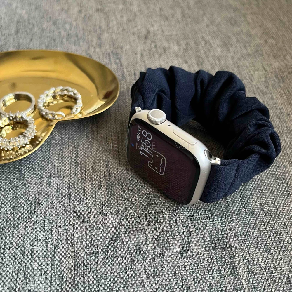 Elastic Scrunchie Strap Bracelet for Fitness Trackers - Women's Fashion Band