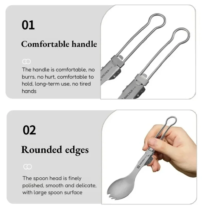 Titanium Folding Camping Cutlery Set 3