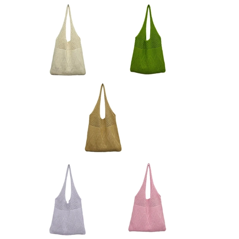 

Women Large Capacity Hobo Bag Beach Bag Knitted Shoulder Bag Summer Everyday Bag