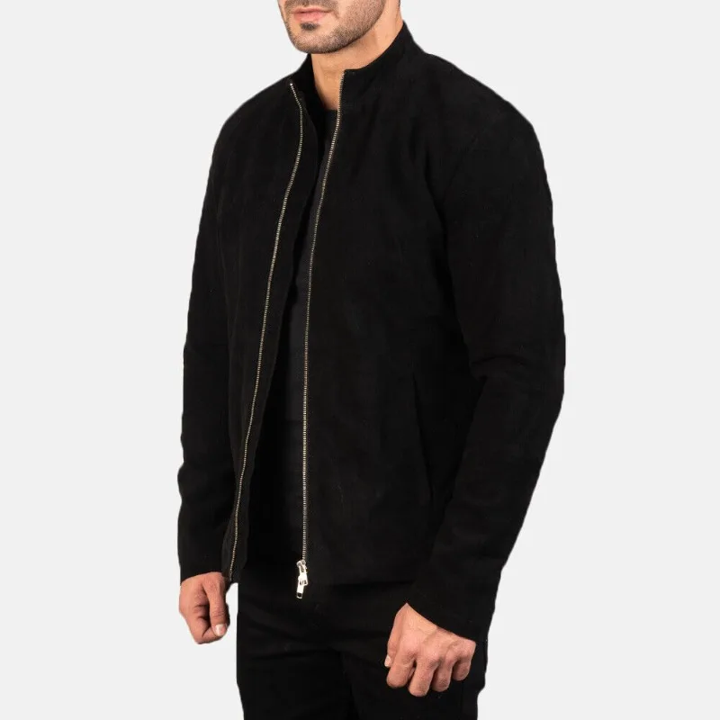 

Black Suede Leather Jacket for Men's Biker Real Lambskin Jacket Fashion Trends