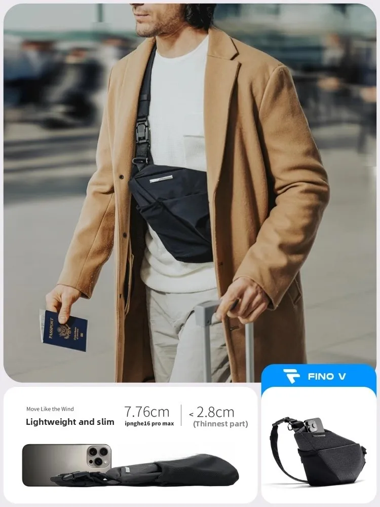 NIID 2025 New Men's Chest Bag Slant Crossbody Bag Single oulder Bag Commuter Close-Fitting Gun Bag Functional Leisure Youth