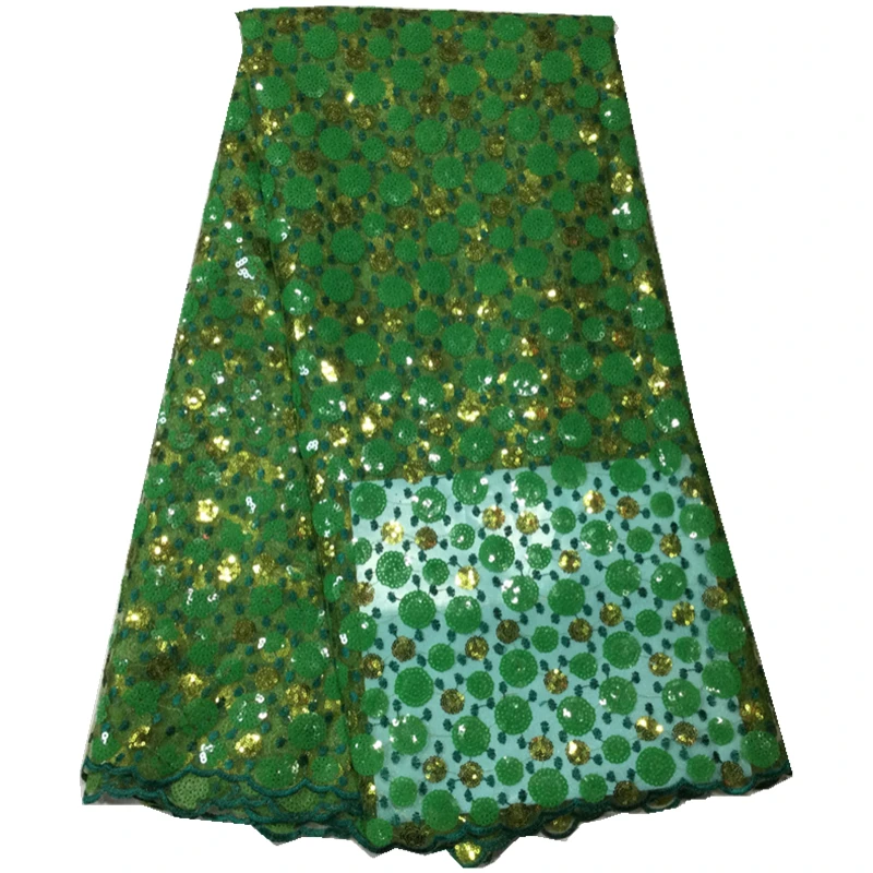 

African Sequins Lace Fabric 2023 Latest French Tulle Lace Material For Women Party Dress