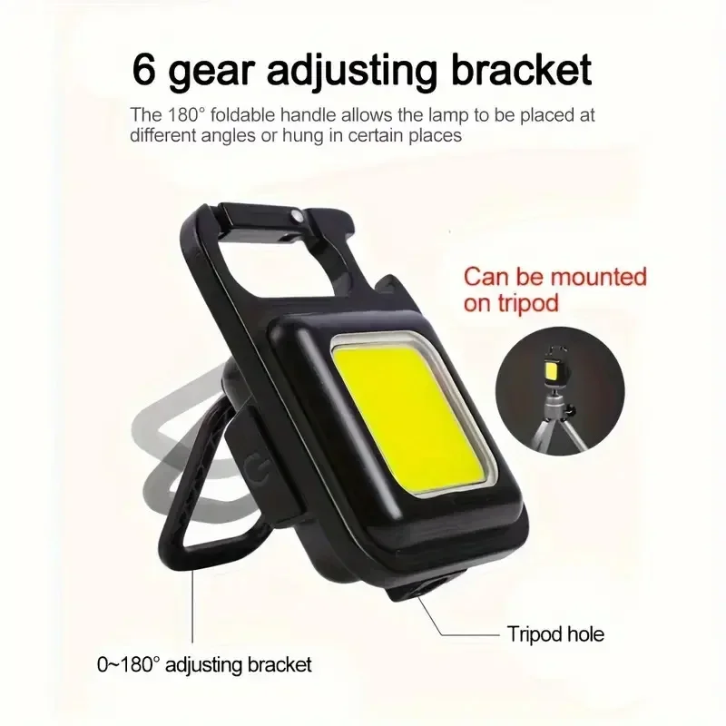 Portable Flashlight Super Bright Mini COB Keychain Charging Torch Camping Lights with Magnet 4 Lighting Modes Work Lamp