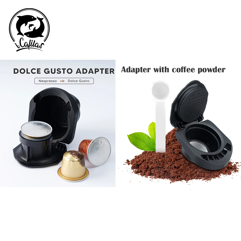 Icafilas Ricaricabile Dolce Gusto Adapter Capsule Caffè Nescafe Capsule Riutilizzabili Trasferimento Al Filtro Nespresso