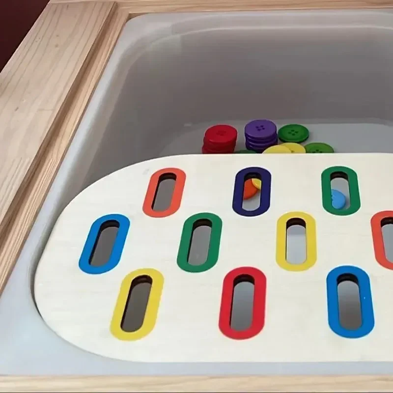 Children's Montessori Sensory Tray Board Game Wooden Christmas Tree Acorn Color Sorter Early Education Training Educational Toys